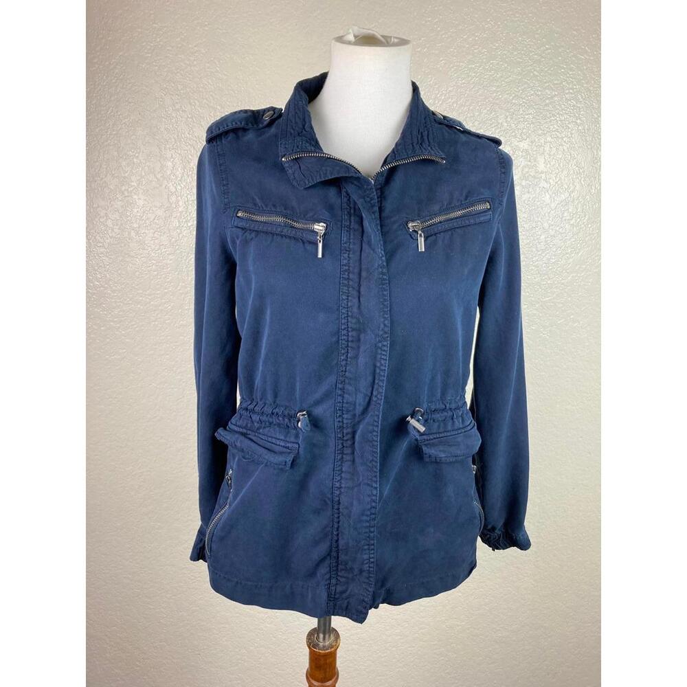 Trixxi Women’s Utility Full Zip Front Jacket- Navy Size XS